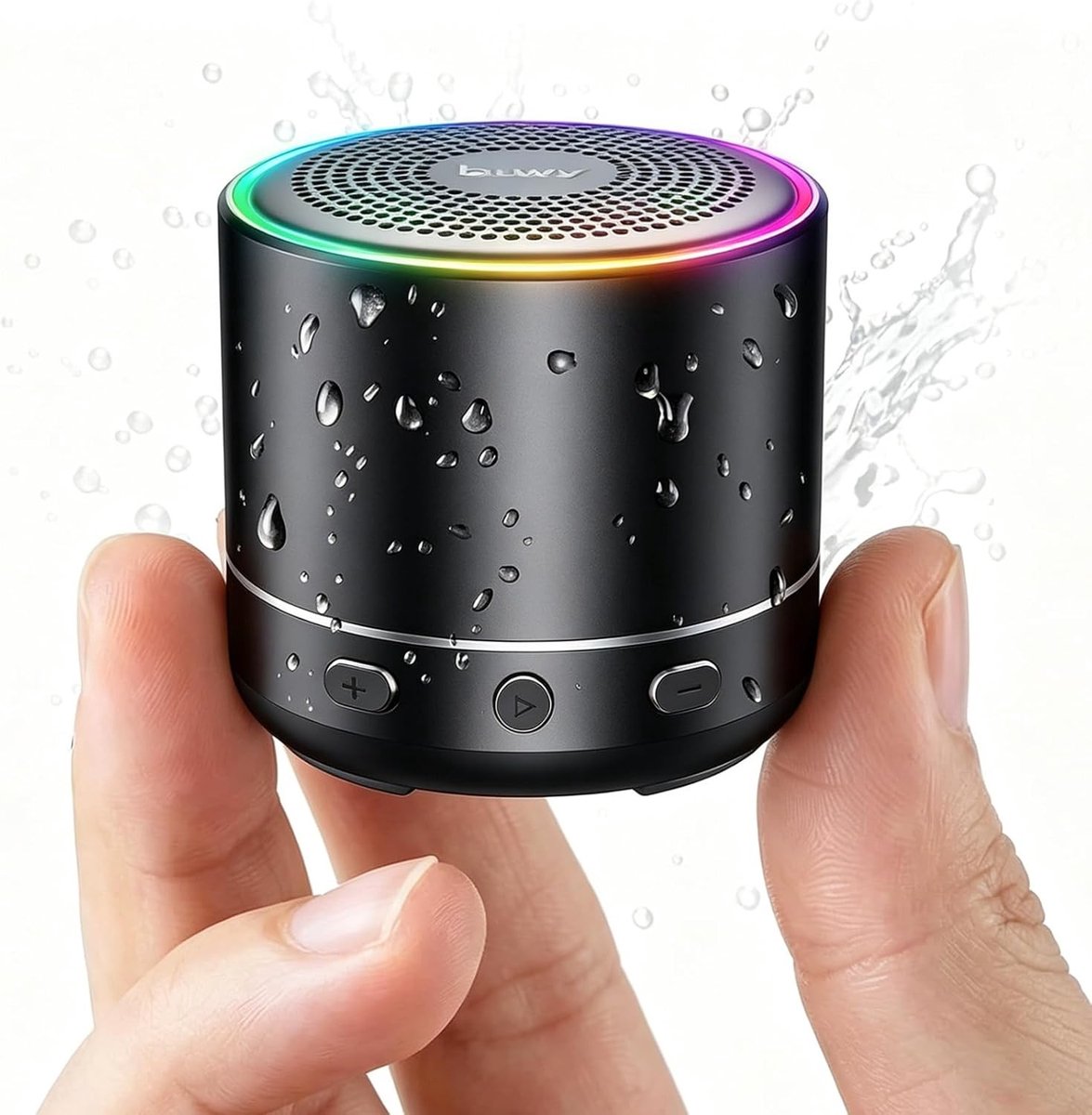 Mini soundbar - Zwart - Compact - Draagbare Bluetooth-luidspreker met LED-verlichting - Voor Buiten en Feest