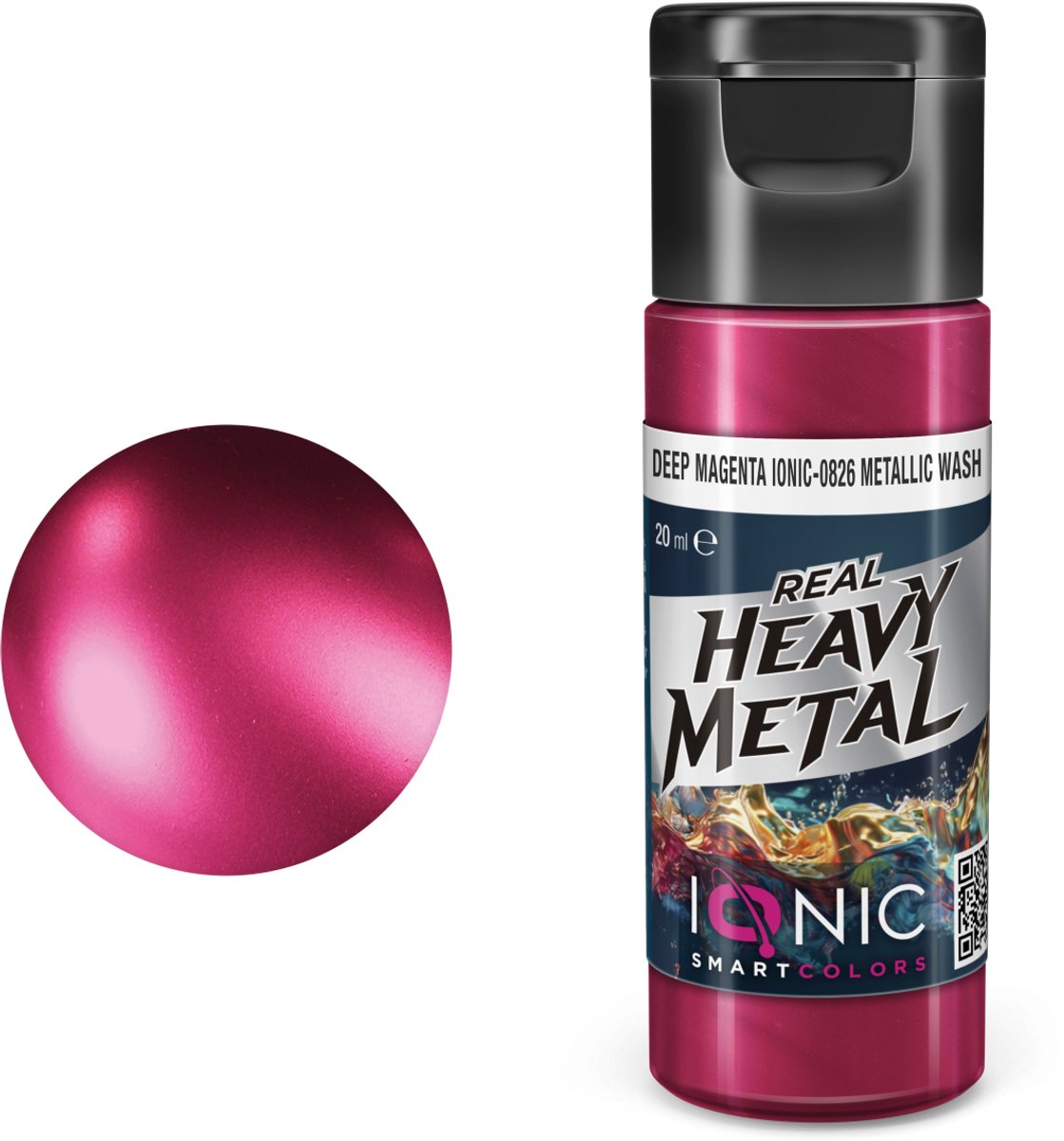 AMMO by Mig Jimenez Hobbyverf Acrylverf - MIG IO0826 Ionic Smart Colors - Real Heavy Metal - Diep Magenta - Metallic Wash - Metallic Acryl - 20ml Verf potje - 20 ml