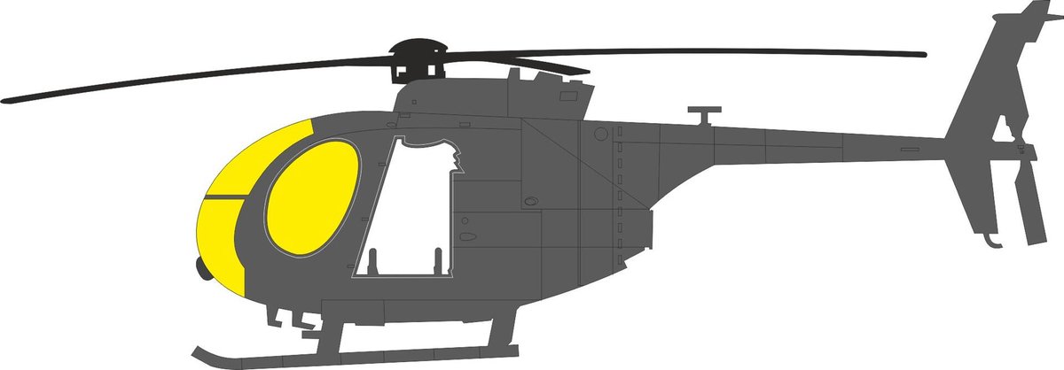 Eduard Modelbouwpakket - EX1174 TF Maskering Set voor Hughes MH-6 J - Accessoires set - 1:48 - Modelbouw