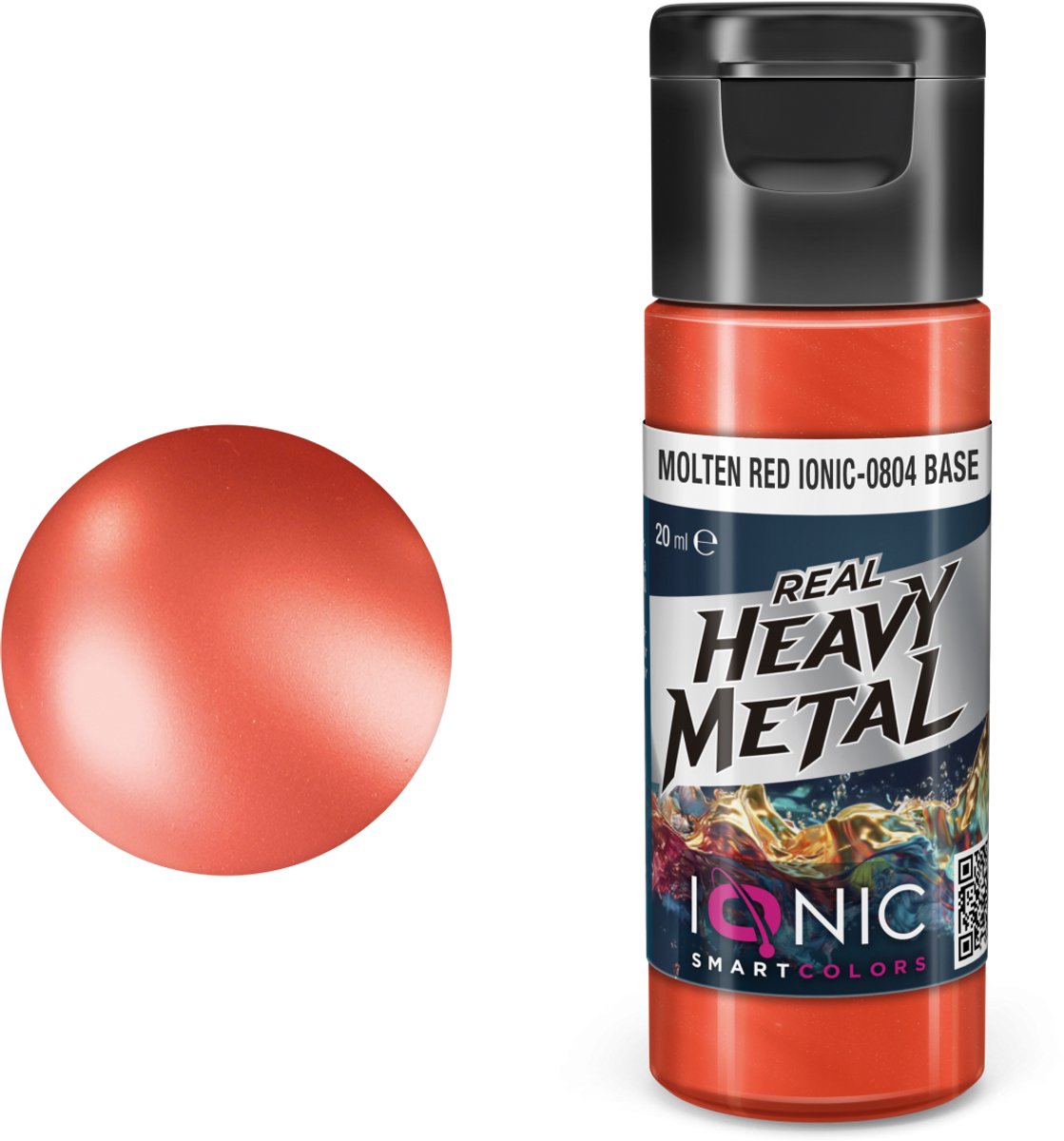 AMMO by Mig Jimenez Hobbyverf Acrylverf - MIG IO0804 Ionic Smart Colors - Real Heavy Metal - Gesmolten Rood - Base - Metallic Acryl - 20ml Verf potje - 20 ml