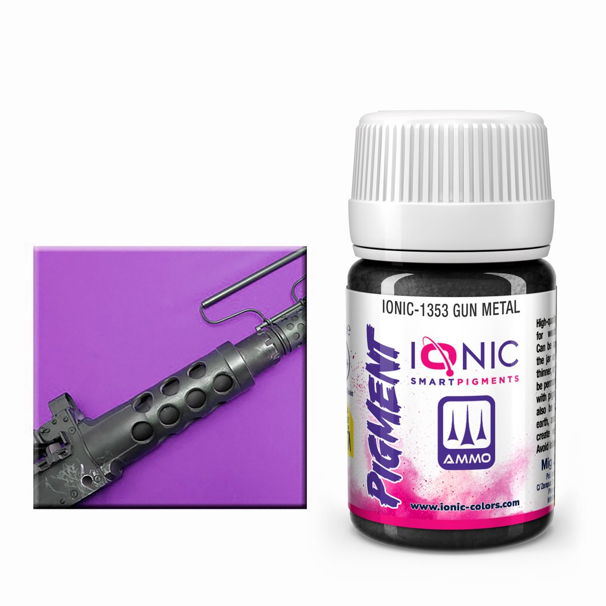 AMMO by Mig Jimenez Modelbouwdecoratie - MIG IO1353 Ionic Smart Pigments - Gun Metal - 35ml Effecten potje