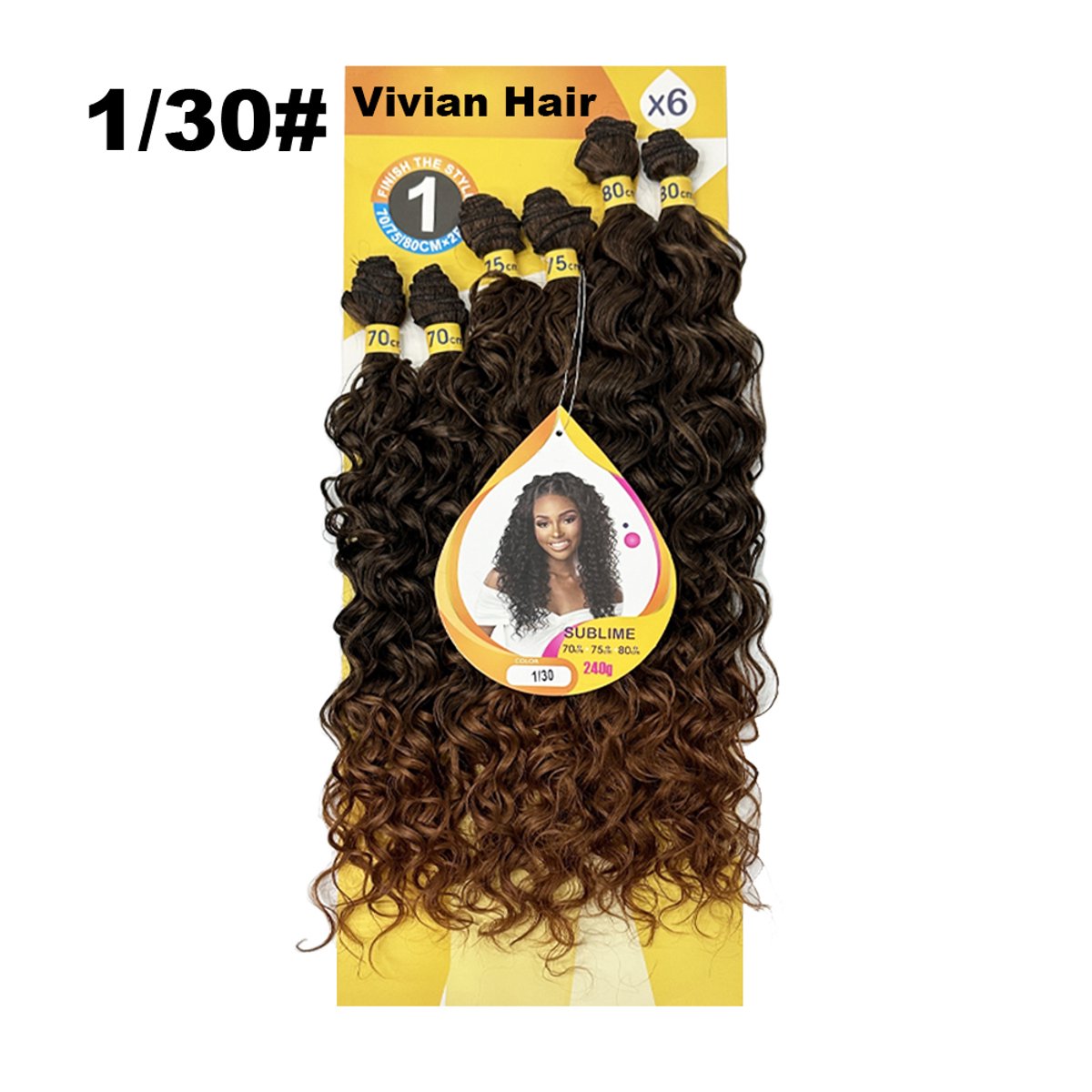 Hair Extension Marniya 6x 6x jerry curl hair weaving 18inch-22inch curly water wave(240 g)