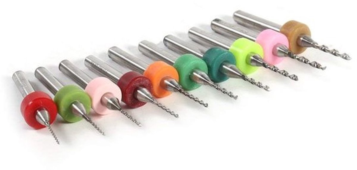 Microbits 0.6mm/1.5mm - 10 Stuks - Hoge Kwaliteit - Snijrand - Opslagdoos - Lage Weerstand - Verbeterde Gatwandkwaliteit - Boor