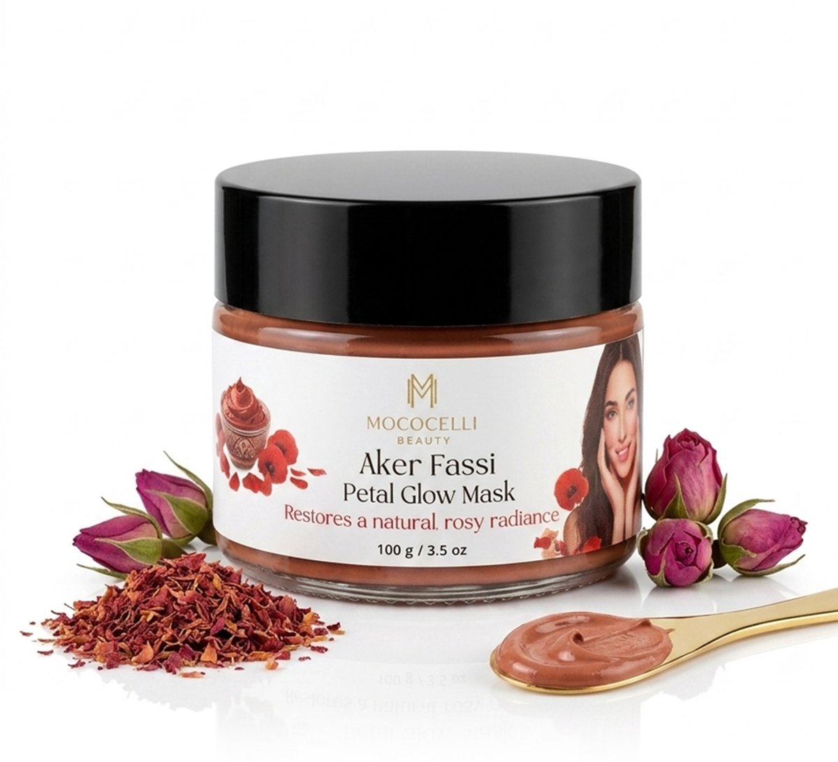 Mococelli Aker Fassi Gezichtsmasker – 100g – Natuurlijk Verzorgend Masker – Reinigt de Huid & Hydrateert – Voor een Stralende Glow