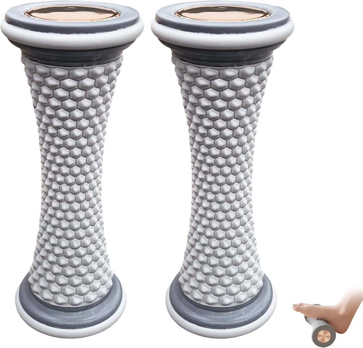 Voetmassageapparaat - Zwart - 2-delig - TPR Spiermassageroller voor Voet en Kuit - Voor Thuis en Kantoor