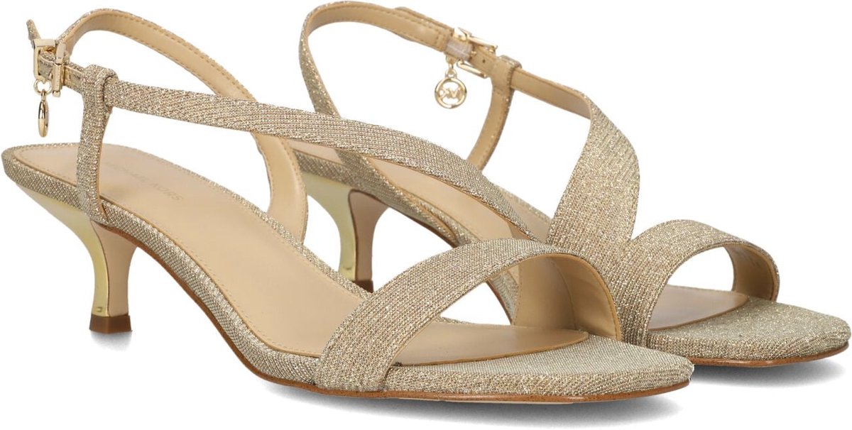 Michael Kors Jaida Kitten Sandal Hakken Dames - Goudkleurig - Maat 40