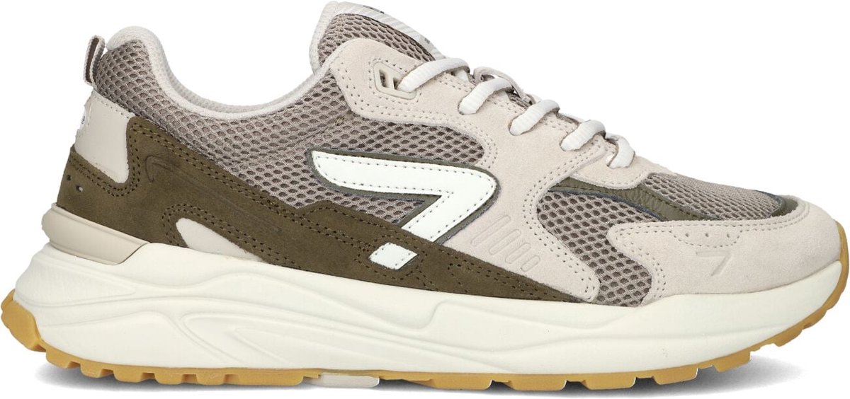 HUB Heren Lage sneakers Chunky zool Grid - Beige - Textiel - Maat 44