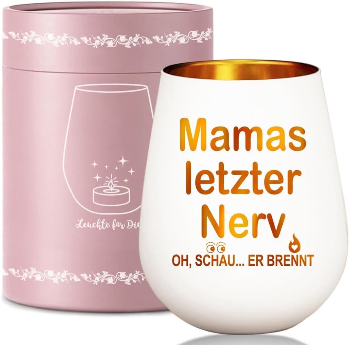 Windlicht van glas - Transparant - 11,3 x 8,6 x 8,6 cm - Met Gravure en Hartvormig Design - Geschenk voor Mama