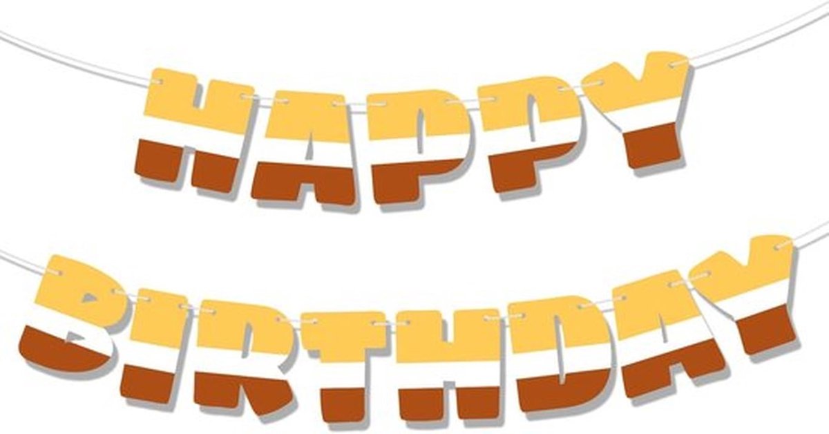 Verjaardagsbanner 3m - Feestdecoratie - Cartoon Achtergrond - Vlag Banner - Sponsthema - Inclusief "Happy" en "Birthday