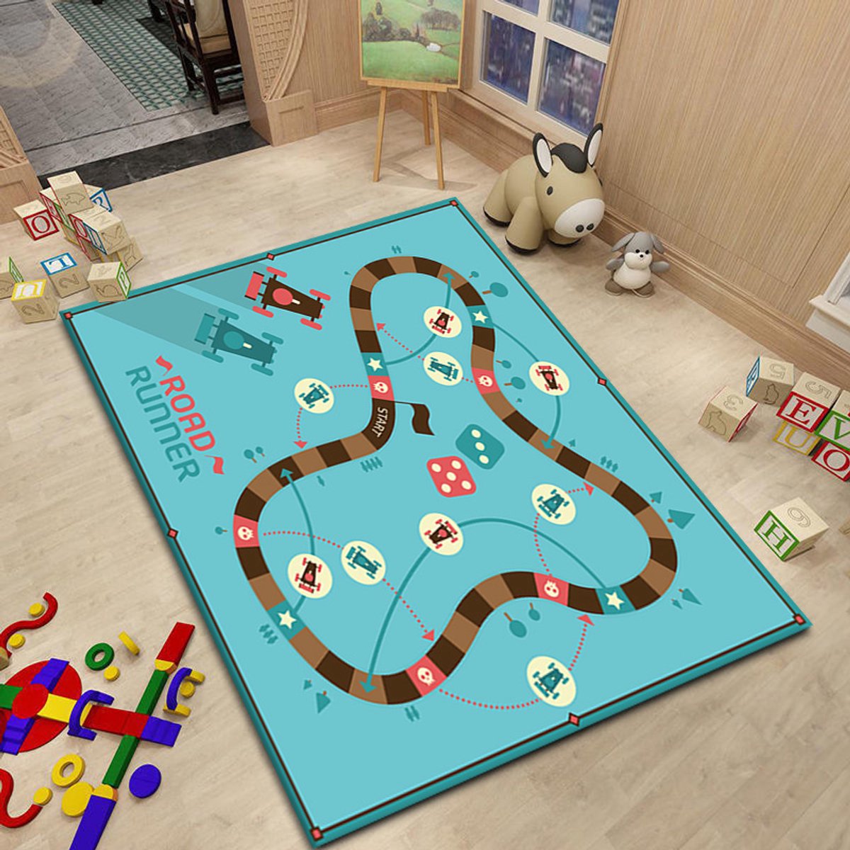 Autospeelmat - Wegtapijt Kinderen - Spelen met Auto's - Antislip Onderkant - 80*120cmsnelweg‑8