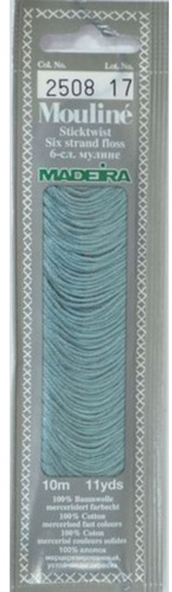 Borduurgaren Madeira Mouline 10 meter 6 draads splijtgaren - blauw (2508)