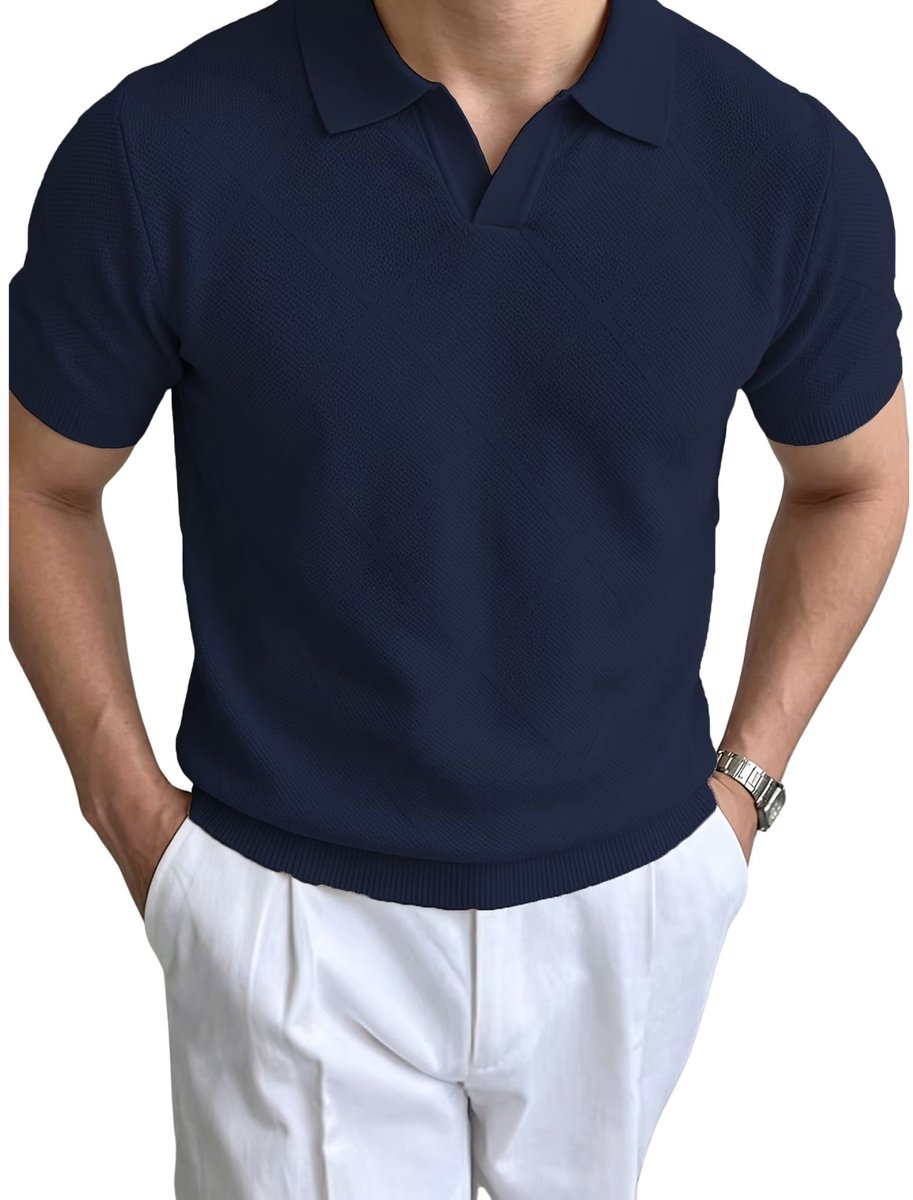Currero T-Shirt Heren Shirt Zomerkleding T Shirt Mode Old Money Polo Mannen Kleding Volwassenen Koningsblauw