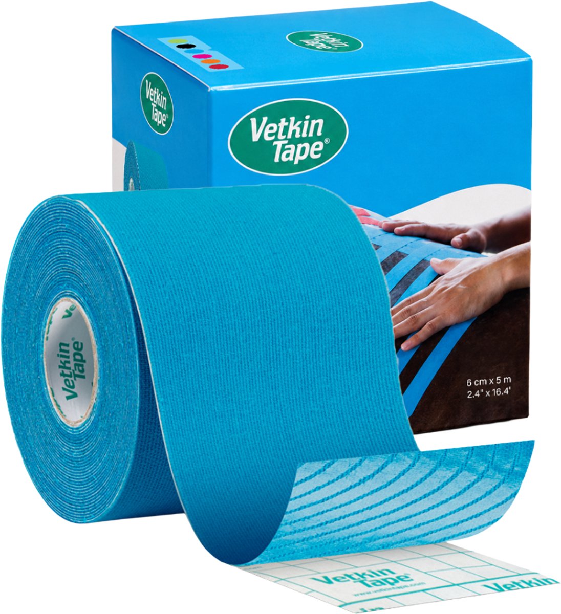 VetkinTape® - Blauw - Kinesiotape - Voor paarden en andere dieren - 6cm x 5m