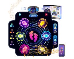 Bluetooth Dansmat Kinderen - Interactieve Muzikale Dansmat - 6 Danstoetsen - 9 Moeilijkheidsniveaus en 5 Snelheden - LED-Scoreweergave - Antislip en Waterbestendig - Voor Dansen, Muziek en Actief Spelen Thuis