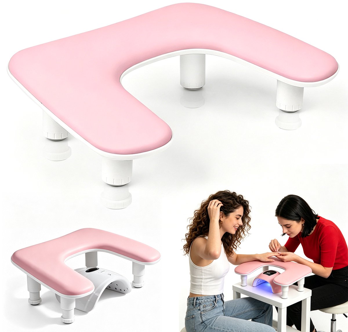 Nagel Armsteun - Armsteun Voor Nagelstyliste - Manicure Handkussen - Nagelsteun Polssteun - Verstelbaar Hoogte - Zacht Kussen - Ergonomisch - Voor Salon en Thuis - Ermindert Handvermoeidheid