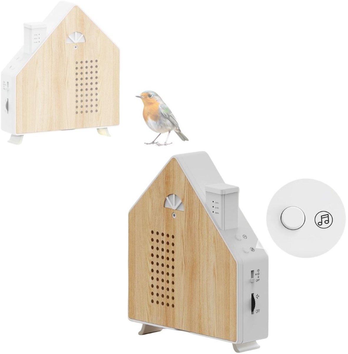 Zavio® Vogelhuisje met Geluid - Vogelgeluiden Huisje voor op Toilet - Vogelgeluiden Huisje met Sensor