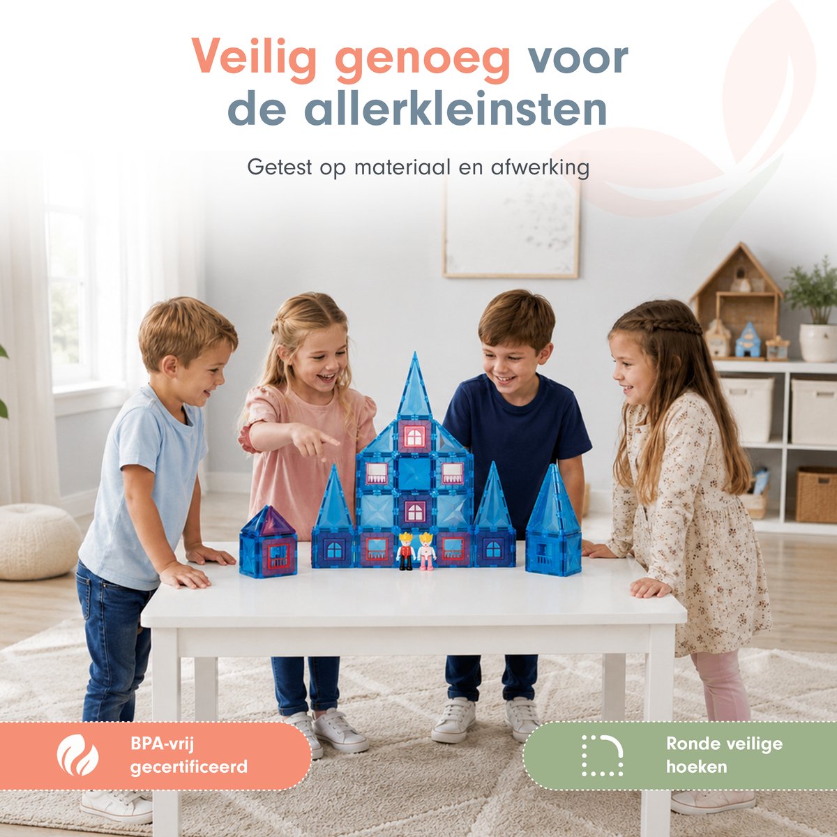 Magnetic tiles - Magnetische tegels - Magneet tegels - Travel set - Constructiespeelgoed - Met 2 Magna poppetjes - Bouwstenen Educatief mind montessori - Magneten speelgoed - 3, 4, 5, 6 jaar — afbeelding 10