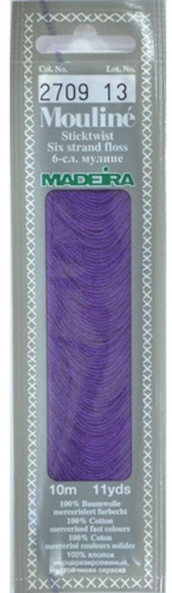 Borduurgaren Madeira Mouline 10 meter 6 draads splijtgaren - paars (2709)
