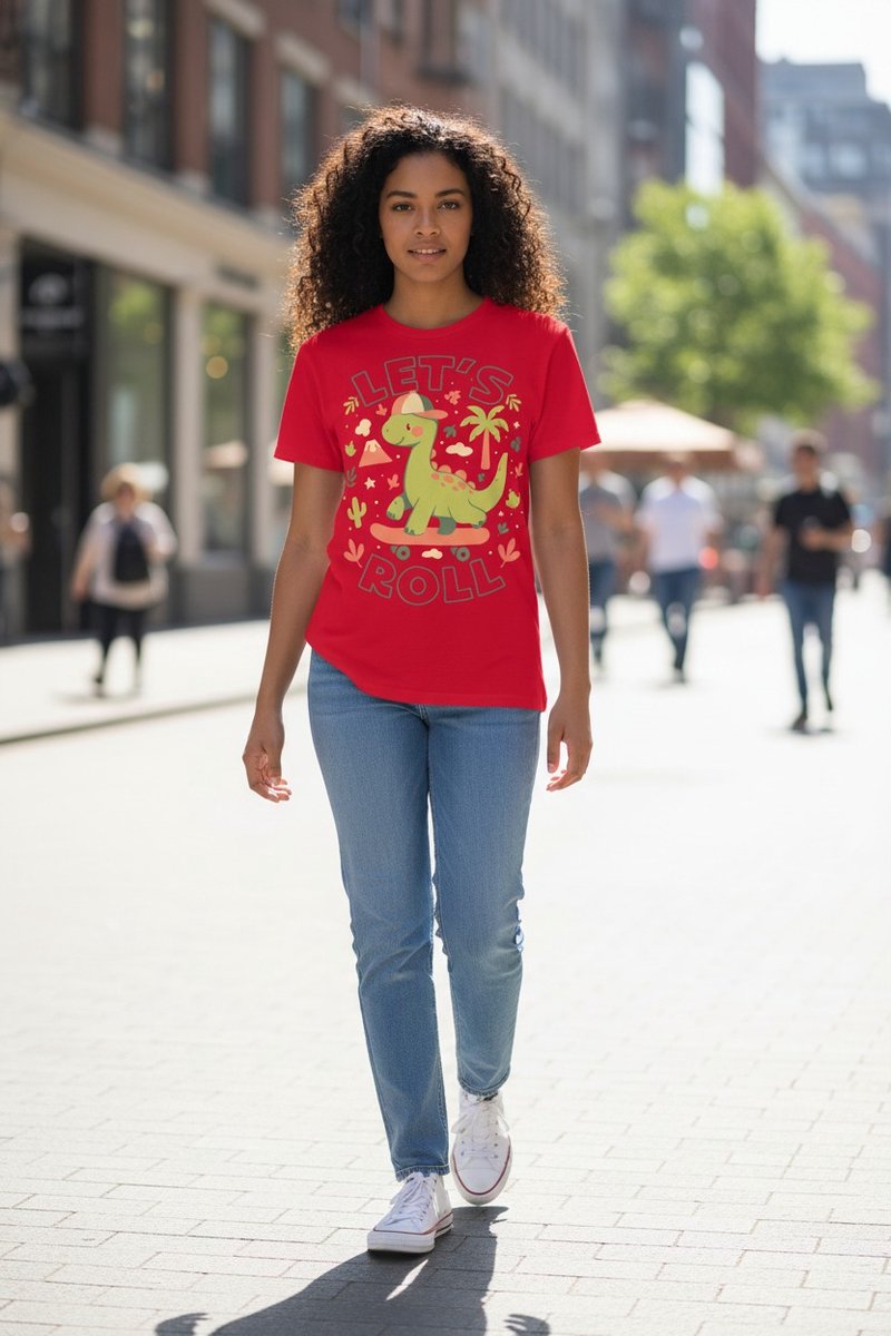 Dino Lets Roll The Coloured House T-shirt 4XL