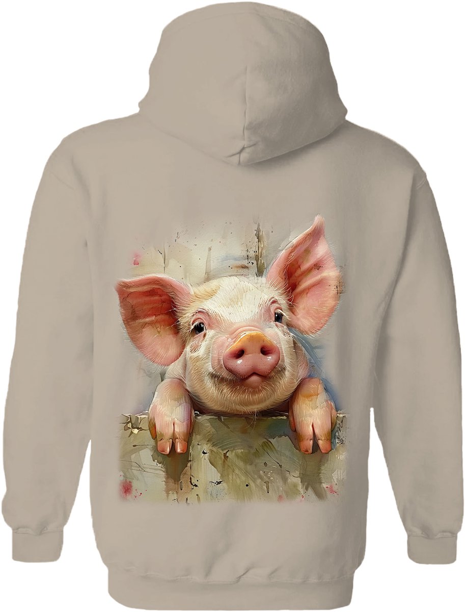 Blij Biggetje Happy Piglet The Coloured House Hoodie XL