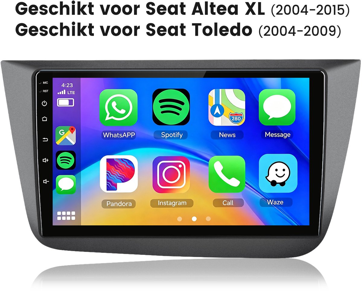 Cestovet LINUX Autoradio - Geschikt Voor Seat Altea Toledo 2004 t/m 2015 - Draadloos Apple Carplay & Android Auto - Bluetooth & Wifi