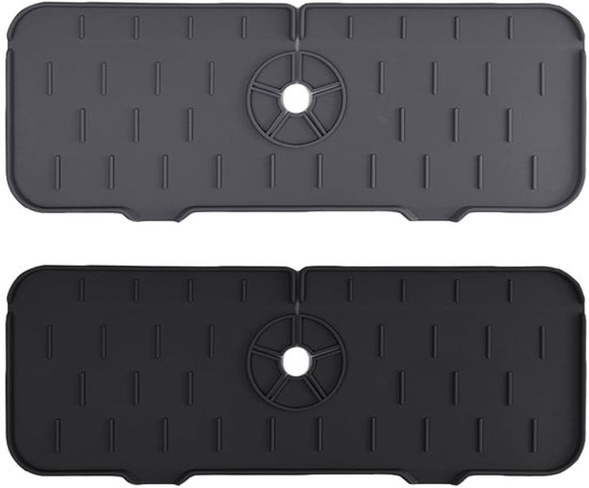 Afvoerpads 2 Stuks - Siliconen - Herbruikbaar - Duurzaam - Absorberend - Voor Keukenwerkbladen/Gootstenen - Afvoermat