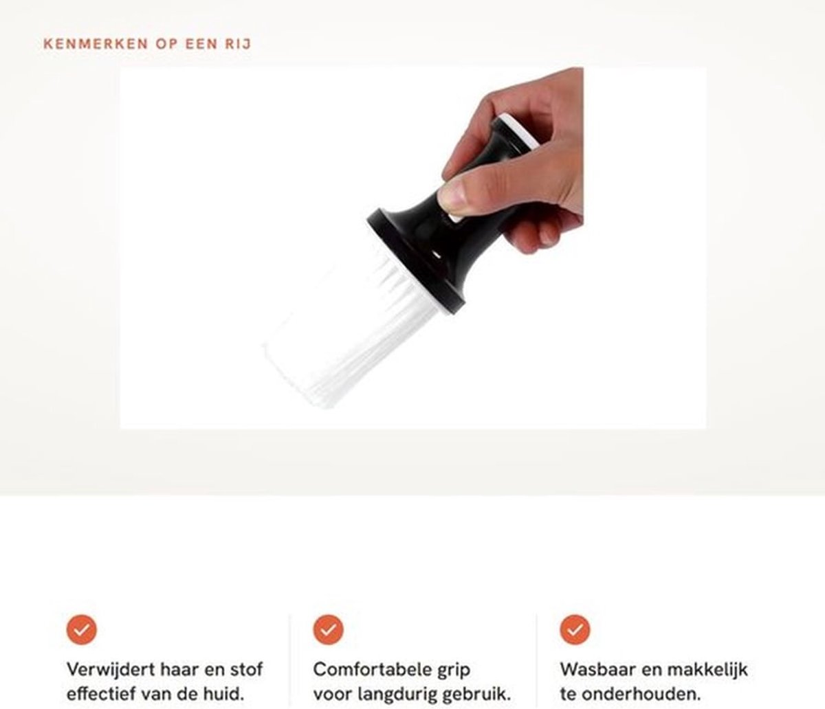 Reinigingsborstel Professioneel - Nekborstel - Nylon/Plastic - Zacht - Meervoudig gebruik - Afmetingen 16 x 5 cm - Halsborstel
