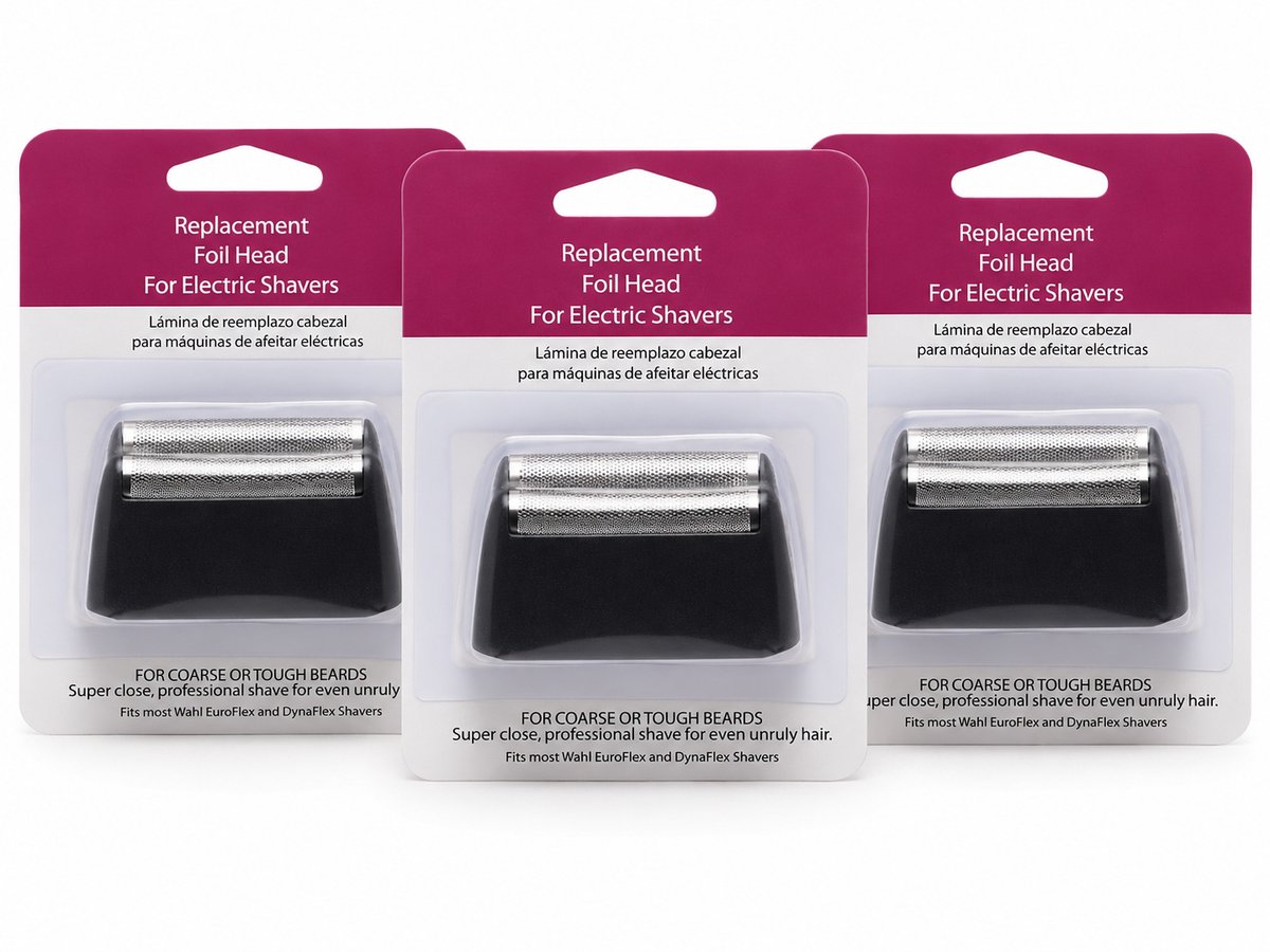 Replacement Foil Head - 3 Stuks - Vervangende Scheerfolie - Geschikt voor Wahl EuroFlex & DynaFlex Shavers