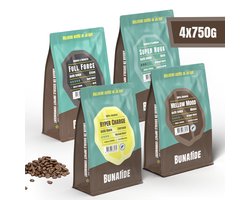 Bunafide - Proefpakket Koffiebonen - 4 x 750 gram - Koffieproeverij - 4 Smaken - Cadeau