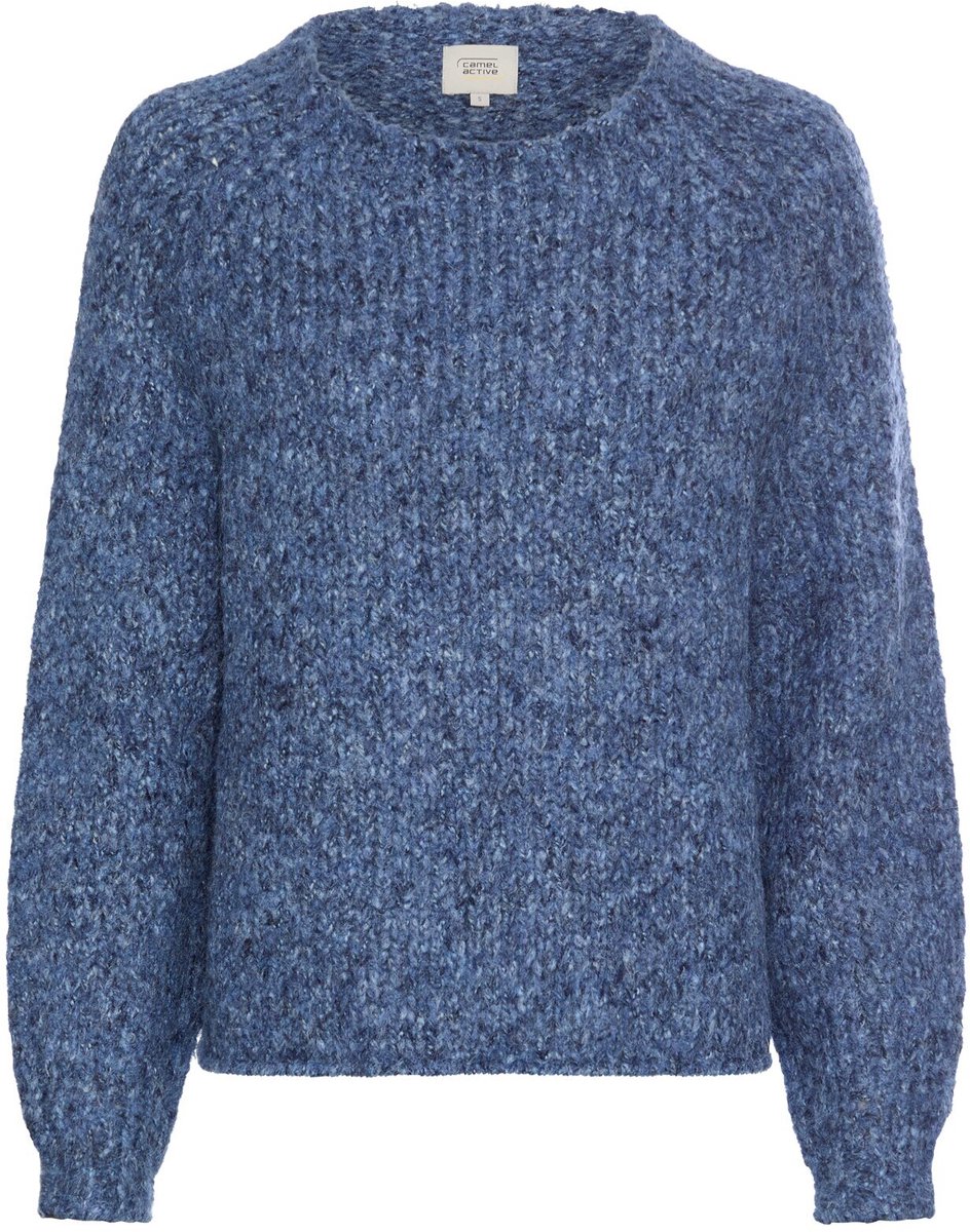 camel active Gebreide trui met wijde mouwen - Maat womenswear-XXL - Jeansblauw