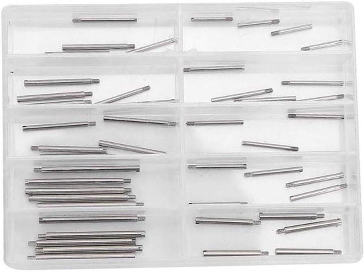 2 Boxen Horlogeband Feather Bars Set voor Horlogemaker Reparatie - Polsband Accessoires Met Opbergdoos - Horloge Armband Connection Potloden - Universeel Geschikt.
