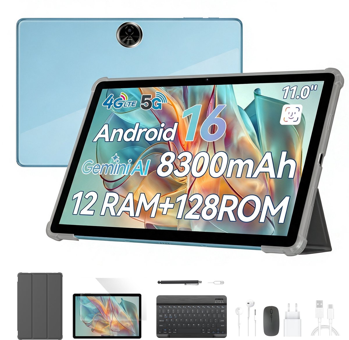 Blackview ZENO5 - Tablet - 11 inch - 12GB RAM - 128GB ROM- 8300mAh- Android 16 - Blauw