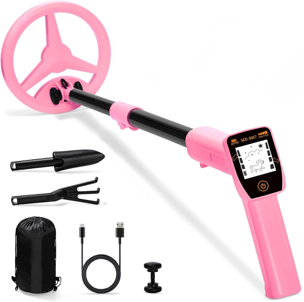 Lìon® Metaaldetecktor voor Kinderen - Waterdicht & Lichtgewicht - Metaaldetector - Roze - 17cm x 17cm x 60cm