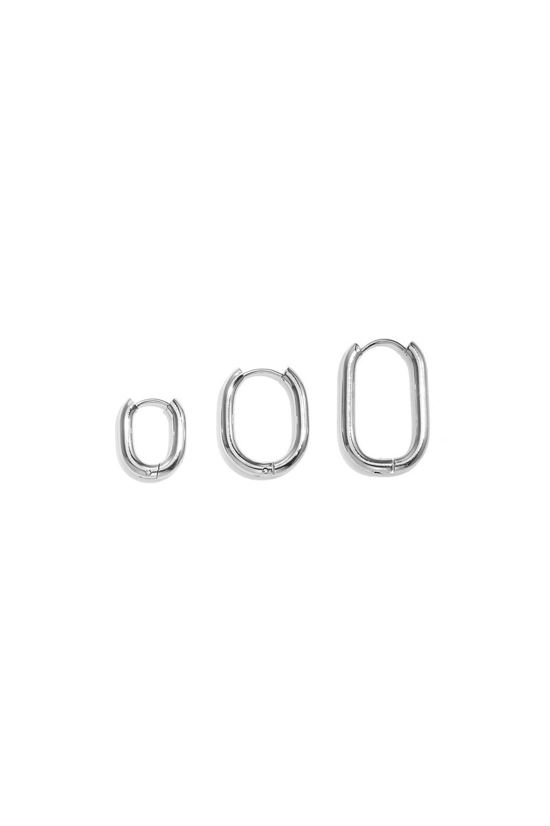 Vesper - Geometrische Oorbellen - Stainless Steel - - Zilver