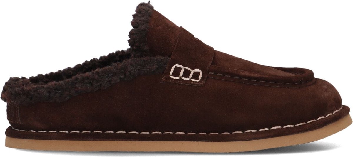 Shabbies Amsterdam - WILJA PENNY Slipper Suede Warm Brown - Maat 40