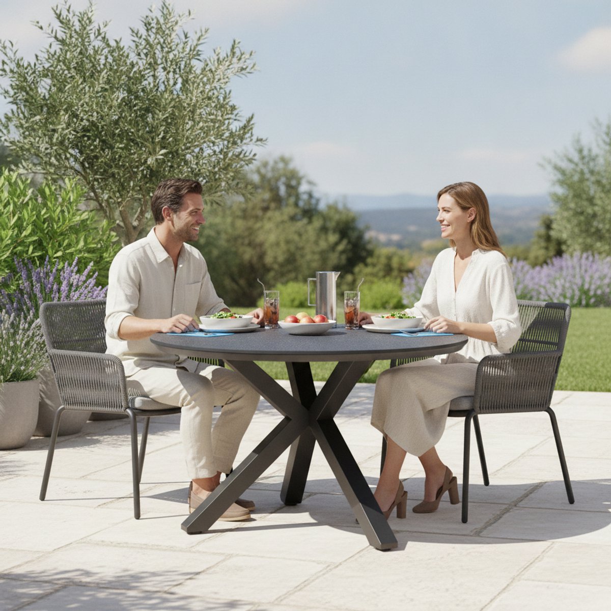 Tierra Outdoor Diningtafel Orbital trespa forest ø120cm