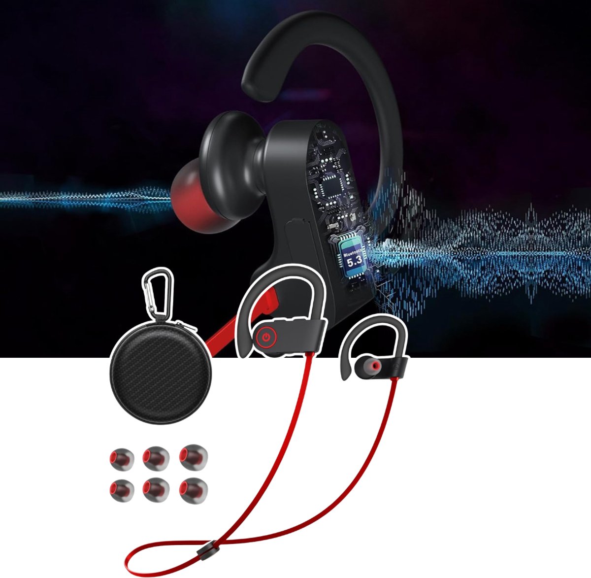 Zavio® Bone Conduction Headphone - Koptelefoon - Sport Oordopjes - Weerbestendig