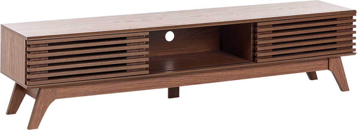 Beliani TOLEDO - TV-meubel - Donkerbruin - 180 x 40 cm - Vezelplaat