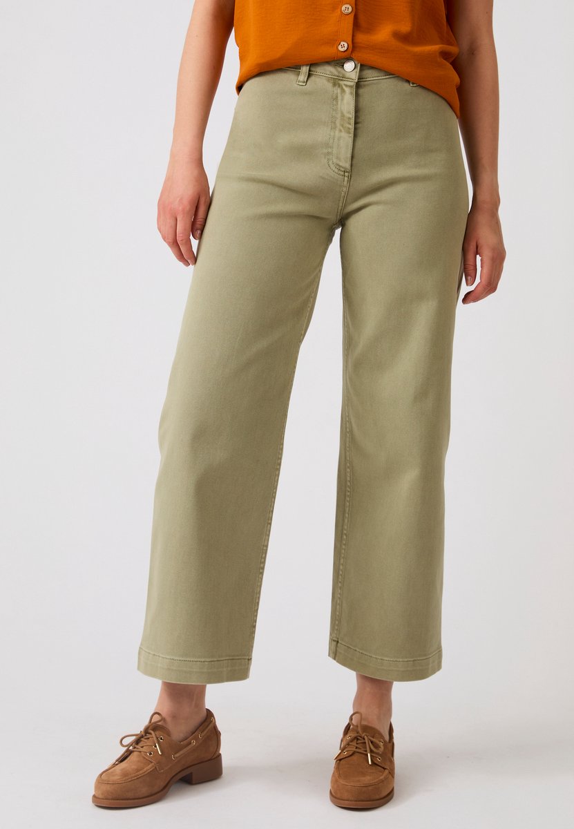 Damart - Gekleurde wide-leg jeans - Dames - Groen - 40