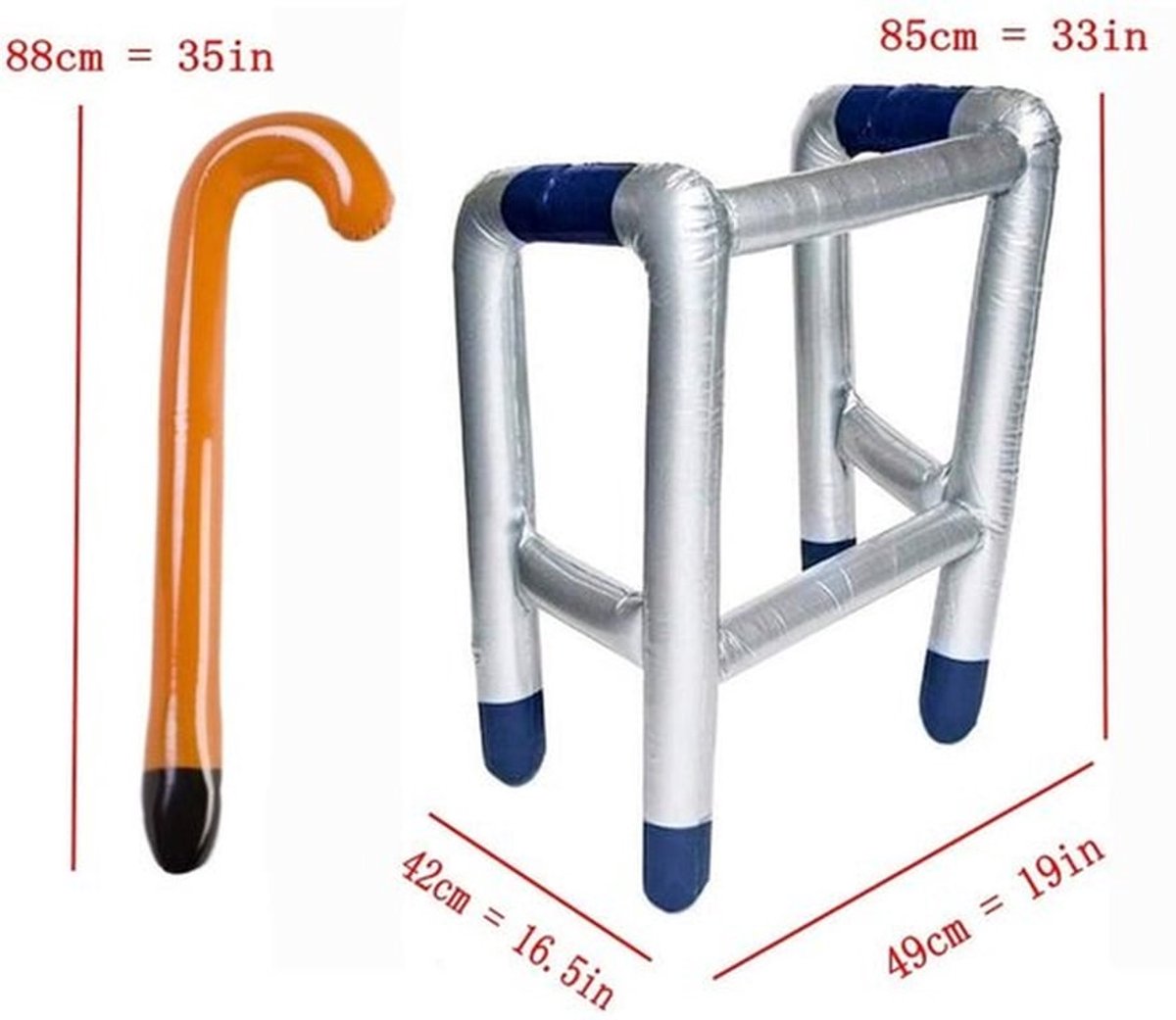 Zimmerframe Opblaasbaar - Wandelstok Speelgoed - Hilarisch Cadeau - Verjaardag Feest - Decoratie Accessoire - Kunststof (PVC)