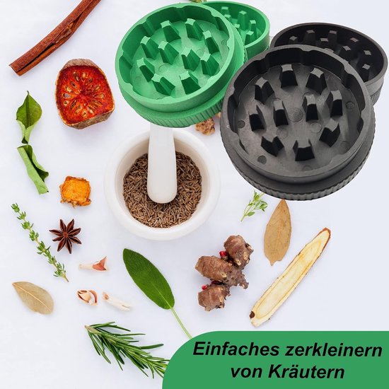 Afbreekbare Pollen Grinder Set - Wit - 2-delig - Van Plantaardige Vezels - Voor het Versnipperen van Kruiden en Specerijen — afbeelding 5