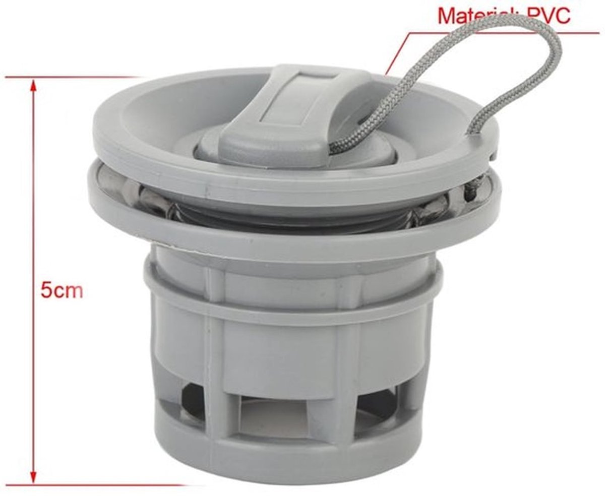 Luchtklep PVC - Vervangingsdop voor Rubberboot/Kano - Geschikt voor Inflatable Boten - Dubbele Seal - Afmetingen: 6,5 cm x 4,3 cm x 5 cm - Bootventiel