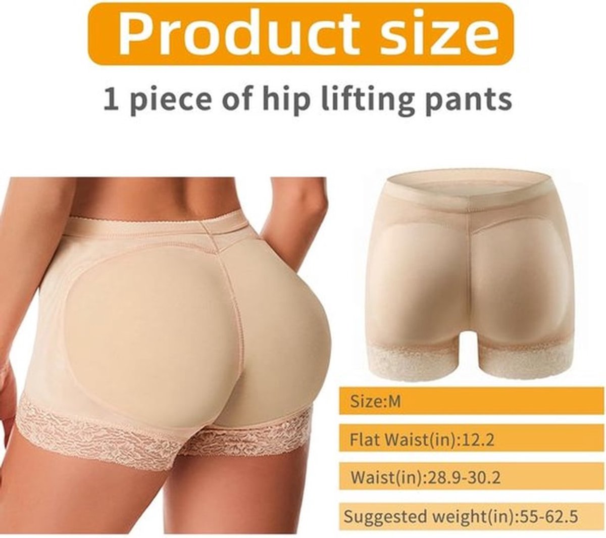 Butt Lifter Onderbroek - Verdikte Push Up Slip - Dames Leggings - Maat M - Comfortabele Pasvorm - Ondersteunend Design - Push-up Ondergoed