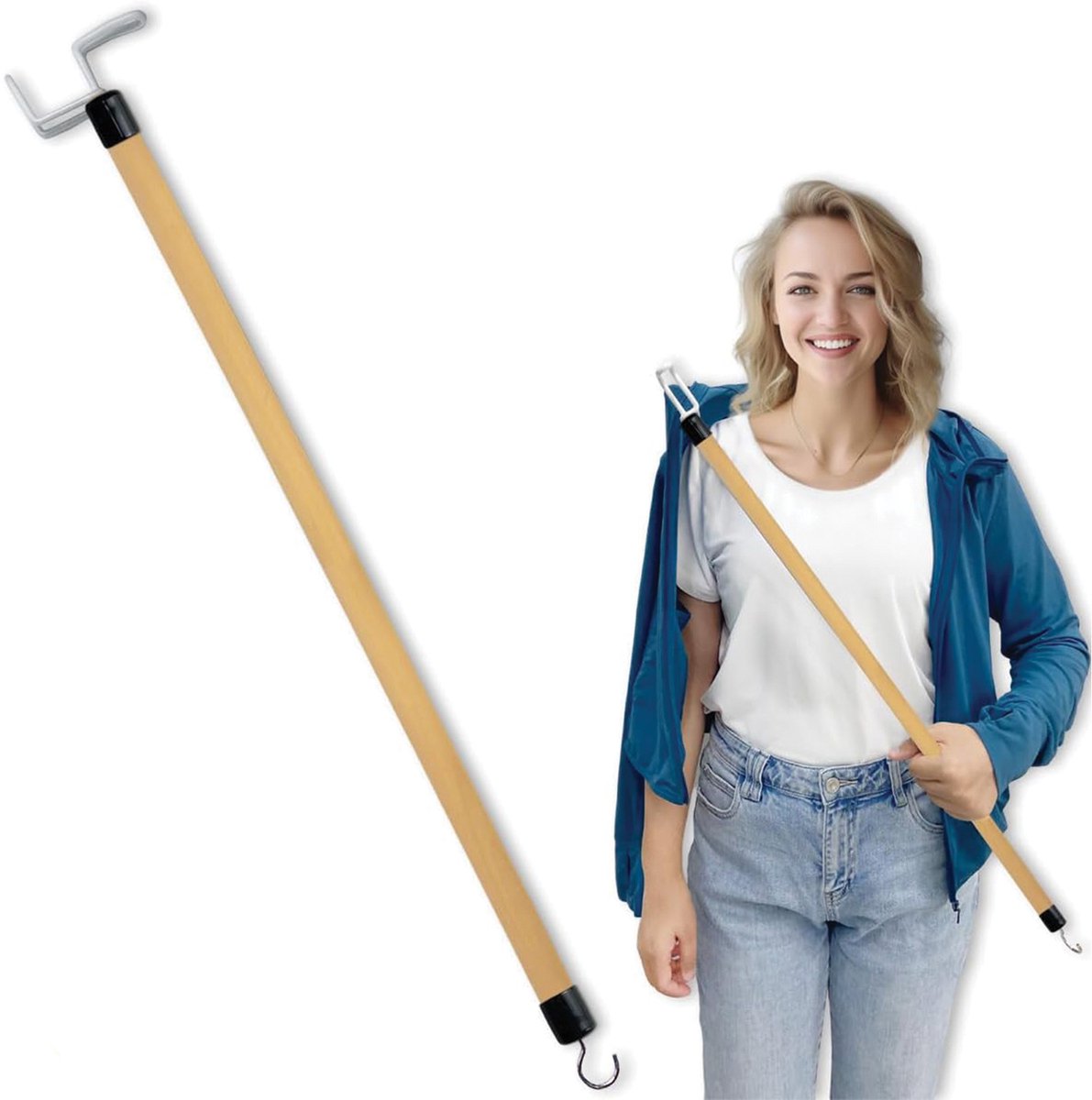 ComfiCare® Aankleedstok 69 cm - Aantrekhulp - Hout