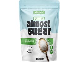 Vit4ever Almost Sugar - Suikervervanger - 1000 gram - 1 op 1 Vervanger van Suiker - Erythritol, Xylitol en Steviolglycosiden - 83 kcal per 100 Gram - 0 Gram Suikers - Zoetstof voor Bakken, Koffie en Yoghurt - Hersluitbare Zak Zonder Maltodextrine