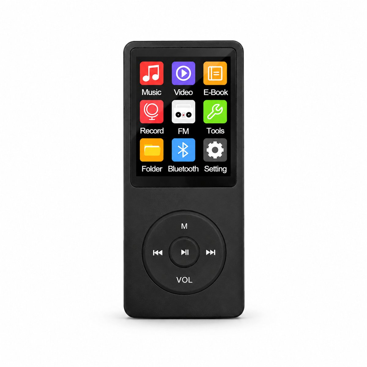 Gloovon® MP3 Speler 64GB - Bluetooth Muziekspeler - MP4 Speler met 1,8 inch Kleurenscherm - Tot 18 uur - TF-kaart - Zwart
