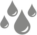 Vier grijze druppelvormige pictogrammen die water symboliseren.