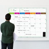 Brute Strength - Magnetisch Weekplanner whiteboard (8) - 91 x 67 cm - Planbord - Familieplanner - Gezinsplanner - To Do Planner- Extra groot formaat