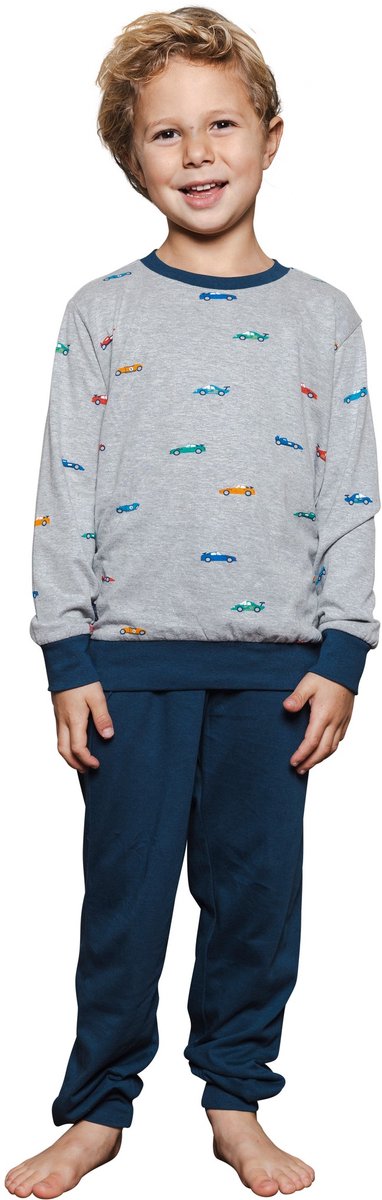 Pastunette - Night Racer - Pyjama - Katoen - Grijs - Auto's - Maat 116