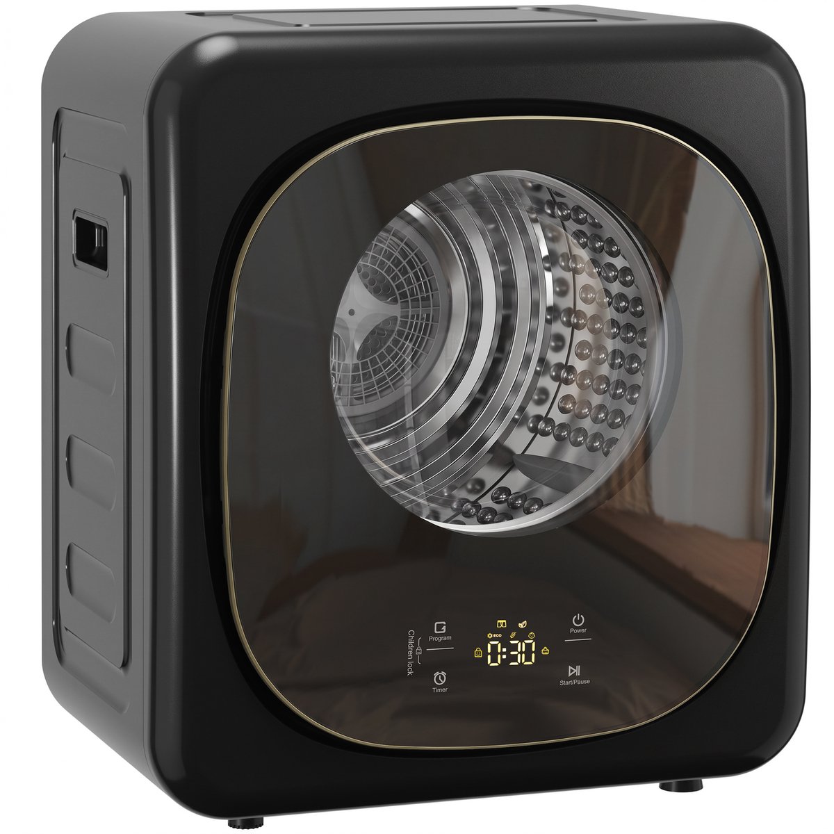 Sogiol® Compacte Wasdroger 4 kg - Mini Droger 800W - 5 Programma's - Zwart